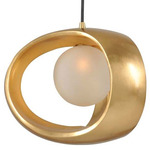 Calistoga Mini Pendant - Gold Leaf / Frosted