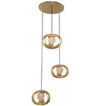 Calistoga Multi-Light Pendant - Gold Leaf / Frosted