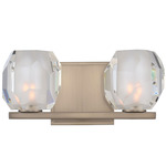 Regent Bathroom Vanity Light - Satin Nickel / Clear