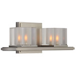 Naples Bathroom Vanity Light - Satin Nickel / Frosted