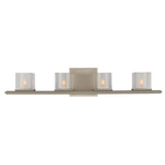 Naples Bathroom Vanity Light - Satin Nickel / Frosted