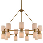 Harlowe Round Chandelier - Winter Brass / Frosted