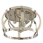 Bradbury Ceiling Flush Mount - Polished Nickel / Rope