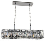 Giada Linear Pendant - Stainless Steel / Crystal