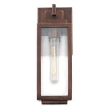 Chester Tall Outdoor Wall Light - Copper Patina / Clear Beveled