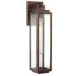 Chester Tall Outdoor Wall Light - Copper Patina / Clear Beveled