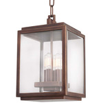 Chester Outdoor Pendant - Copper Patina / Clear Beveled