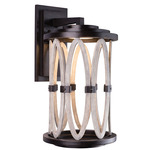 Belmont Outdoor Wall Sconce - Florence Gold / Light Wood