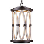 Belmont Tall Outdoor Pendant - Florence Gold / Light Wood