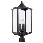 Lakewood Outdoor Post Light with Round Fitter - Aged Iron / Clear