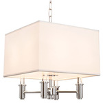 Dupont Convertible Square Pendant - Polished Chrome / Off White