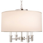 Dupont Round Convertible Pendant - Polished Chrome / Off White