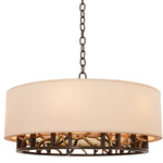 Hudson Round Pendant - Antique Bronze / Antique Gold / Beige