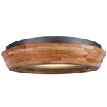 Lansdale Ceiling Light - Black Iron / Natural Wood
