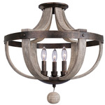 Harper Semi Flush Ceiling Light - Florence Gold