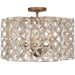 Maurelle Semi Flush Ceiling Light - Oxidized Gold Leaf / Capiz Shell