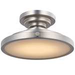 Pasos Flat Ceiling Light - Satin Nickel / Frosted