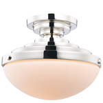 Pasos Curved Ceiling Light - Polished Nickel / Frosted