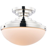 Pasos Curved Ceiling Light - Polished Nickel / Frosted