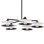 Fresno Chandelier - Matte Black / White