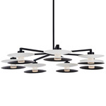 Fresno Chandelier - Matte Black / White