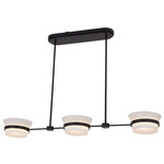 Anel Linear Pendant - Matte Black / Frosted