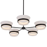 Anel Chandelier - Matte Black / Frosted