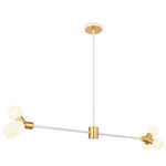 Tres Linear Pendant - White / New Brass / Opaque White