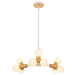 Tres Chandelier - White / New Brass / Opaque White