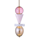 Demi Mini Pendant - Winter Brass / Pink