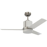 Trinity Ceiling Fan with Light - White / Satin Nickel / White