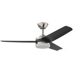 Sirocco Ceiling Fan with Light - Satin Nickel / Black