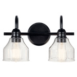 Avery Bathroom Vanity Light - Black / Clear Seeded