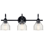 Avery Bathroom Vanity Light - Black / Clear Seeded