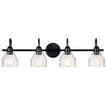 Avery Bathroom Vanity Light - Black / Clear Seeded