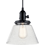 Avery Cone Pendant - Black / Clear Seeded