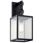 Lahden Outdoor Wall Sconce - Black / Clear Seeded