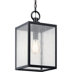 Lahden Convertible Outdoor Pendant - Black / Clear Seeded