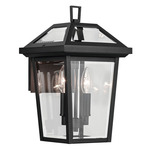 Regence Outdoor Wall Sconce - Textured Black / Clear