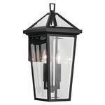 Regence Outdoor Wall Sconce - Textured Black / Clear