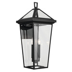 Regence Outdoor Wall Sconce - Textured Black / Clear