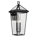 Regence Outdoor Wall Sconce - Textured Black / Clear
