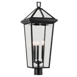 Regence Outdoor Post Light - Textured Black / Clear