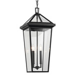 Regence Outdoor Pendant - Textured Black / Clear