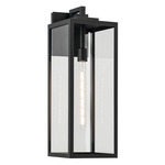 Branner Outdoor Wall Sconce - Textured Black / Clear