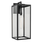 Branner Outdoor Wall Sconce - Textured Black / Clear