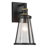 Talman Outdoor Wall Sconce - Textured Black / Clear