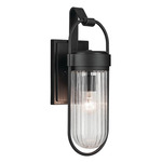 Brix Outdoor Wall Sconce - Textured Black / Clear