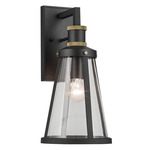 Talman Outdoor Wall Sconce - Textured Black / Clear