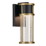 Camillo LED Outdoor Wall Sconce - Textured Black / Clear Seeded